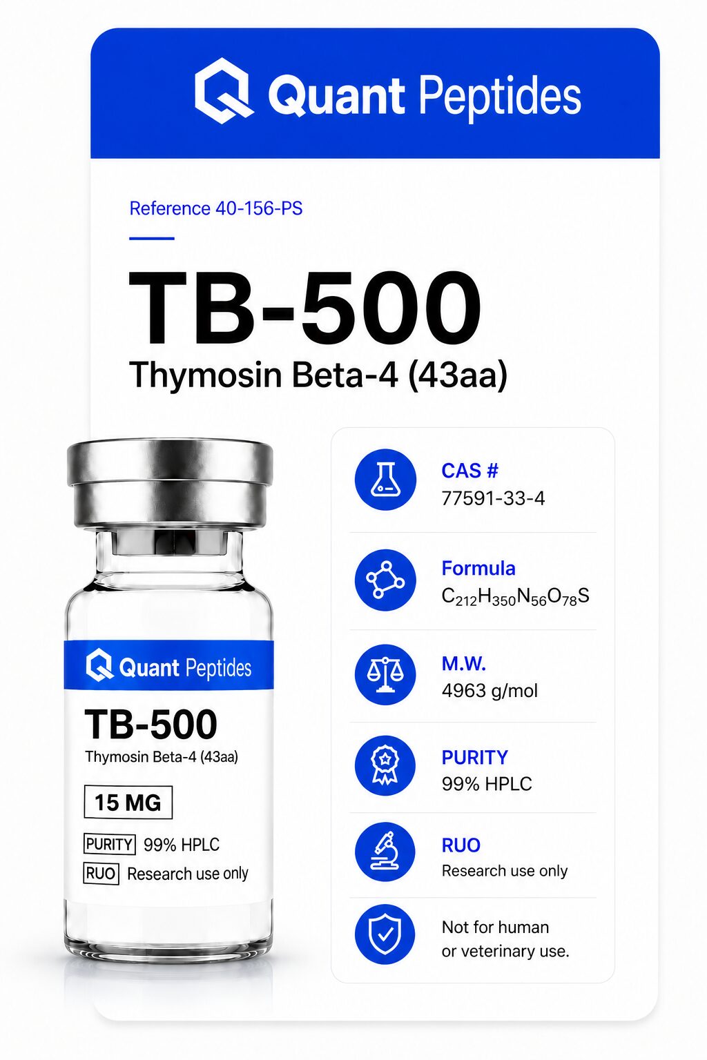 TB-500 (Thymosin Beta-4) 15mg (43aa)